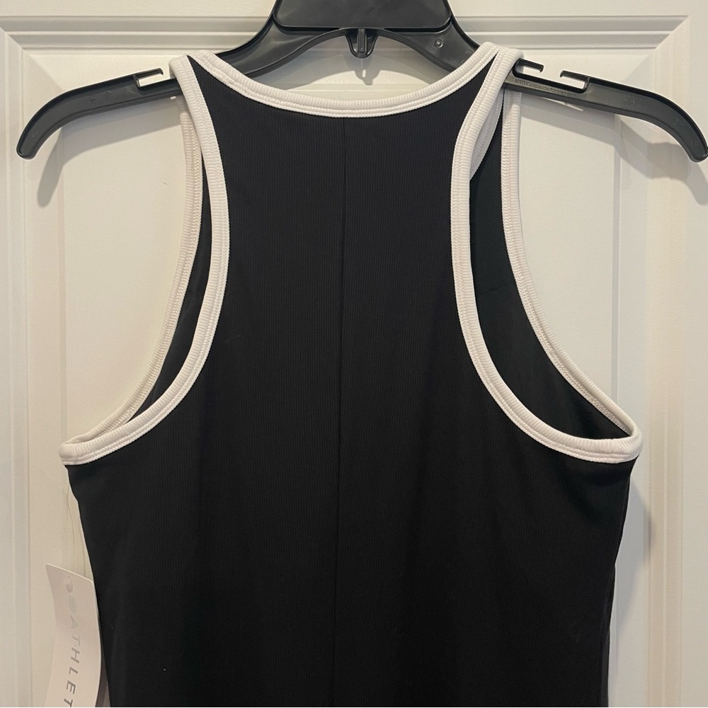Athleta black white trim Signature Rib Maxi Dress Women Medium NWT - Picture 8 of 15